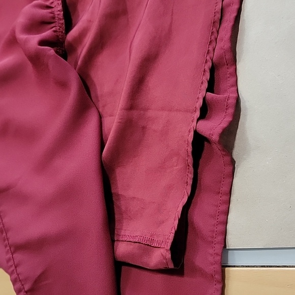 J.Crew Mercantile Size 16 Burgundy Red Tiered Ruffle Pintuck Front Dress - Picture 13 of 14